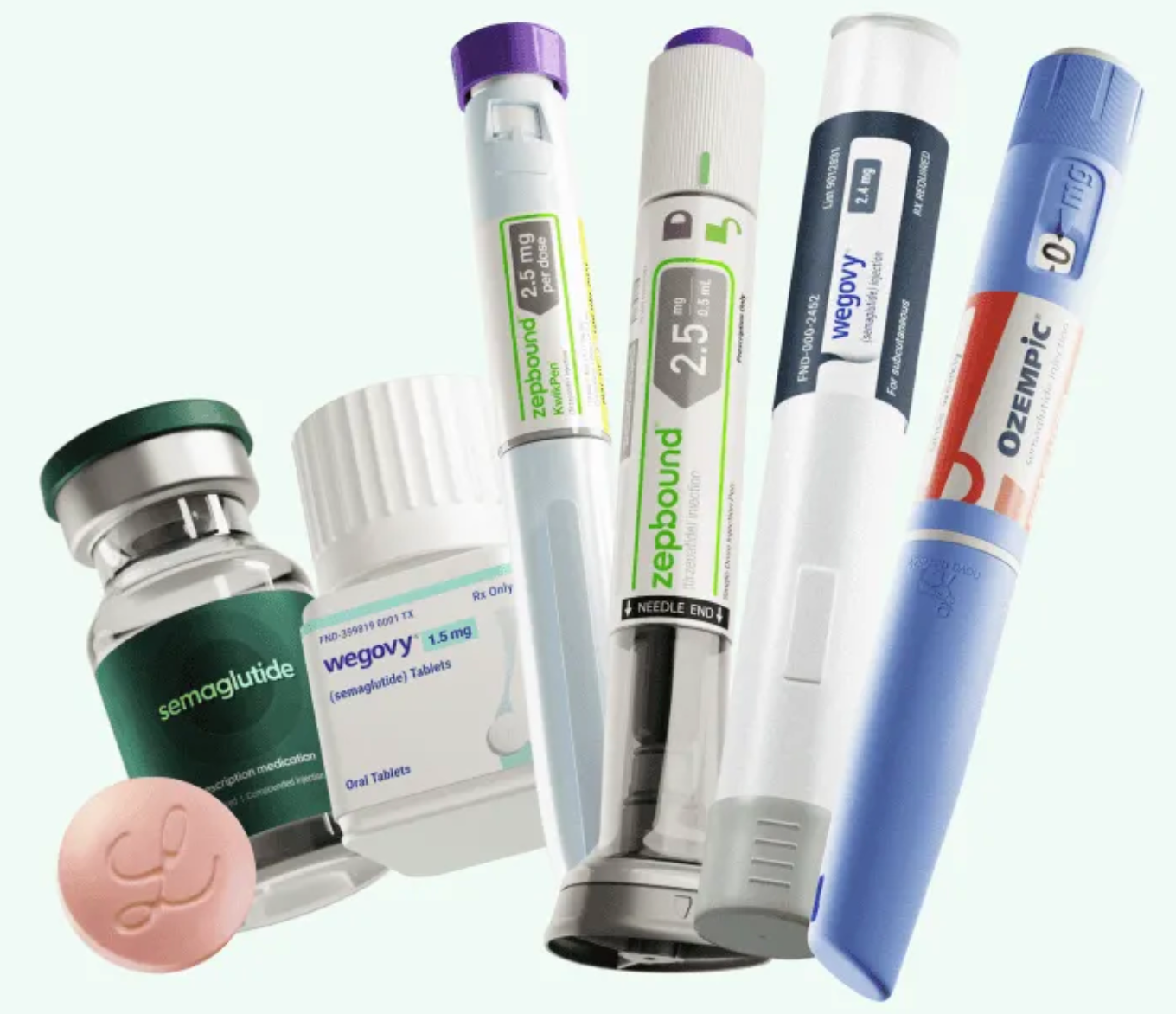 Found GLP-1 medications: semaglutide, Wegovy, Zepbound and Ozempic injection pens