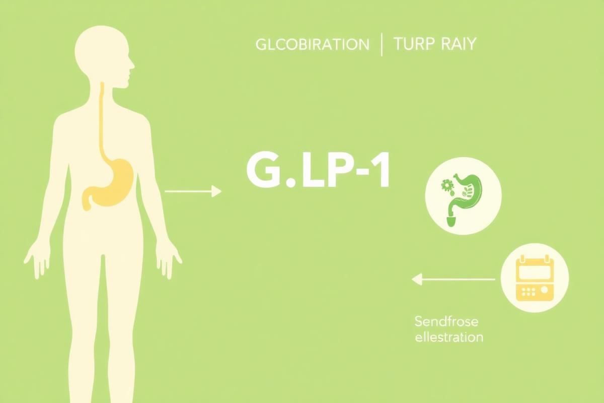 Illustration of how GLP-1 receptor agonists regulate appetite and blood sugar
